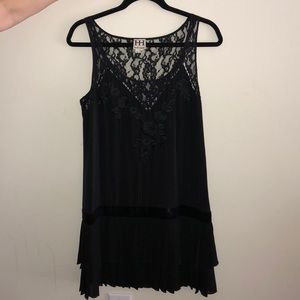 Black Dress with Lace Detailing